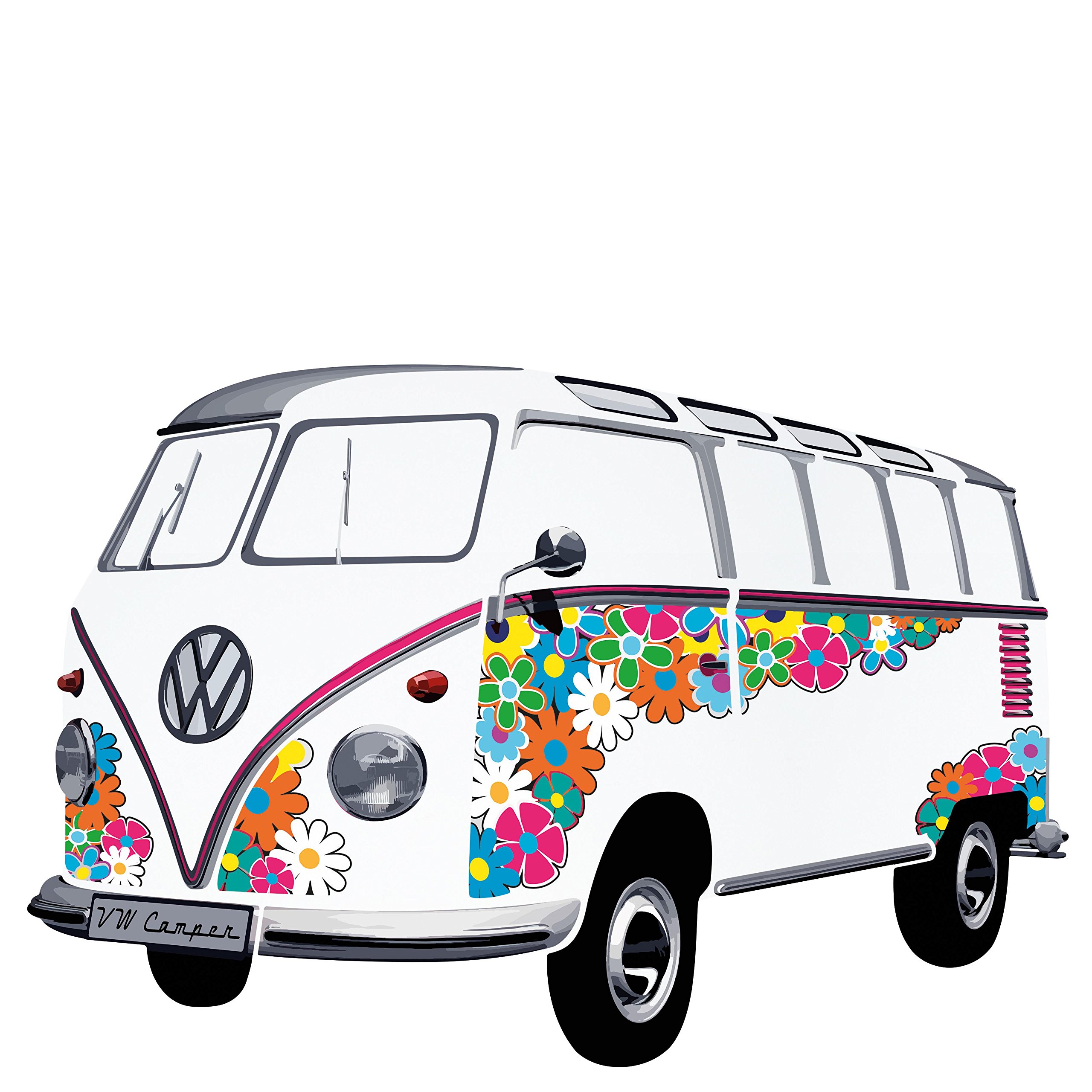 mamerin ♪✾︎ Buy Smartdeco VW T1 Samba Bus 1962 Flower Wall Decal Set Online at